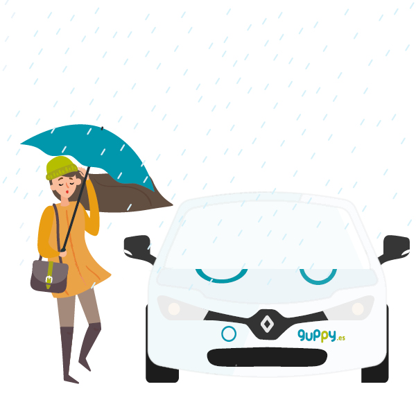 alquiler coche electrico: conducir con lluvia