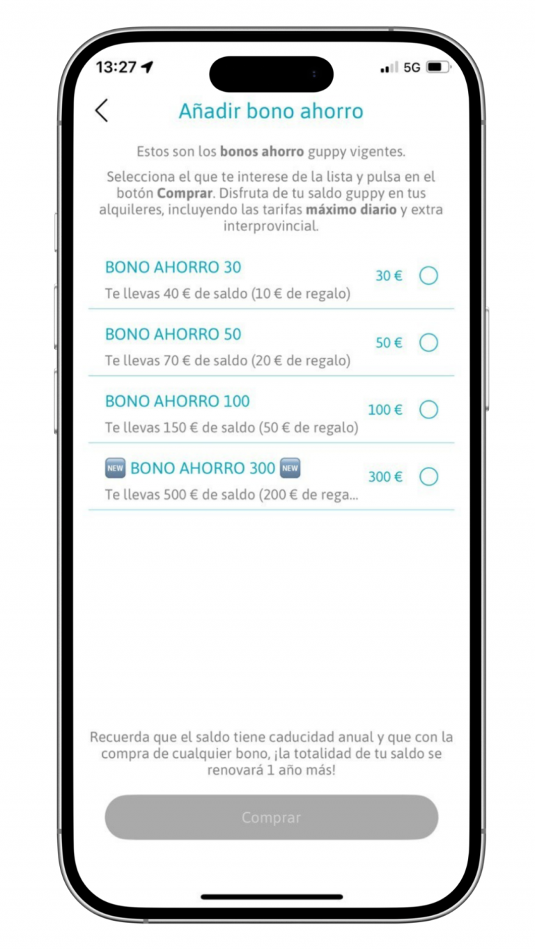 Comprar Bono Ahorro - app